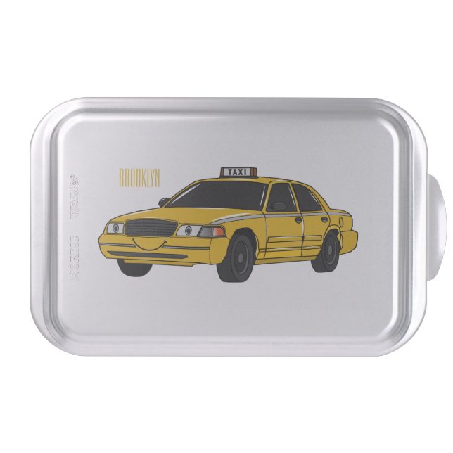 Taxi cartoon illustration cake pan (Front)