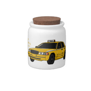 Taxi cartoon illustration candy jar