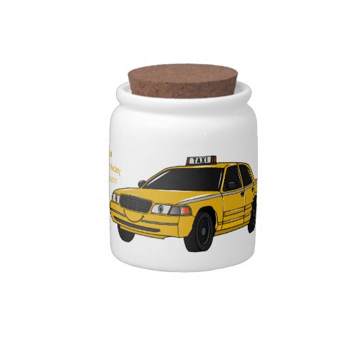 Taxi cartoon illustration candy jar