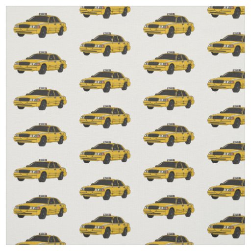 Taxi cartoon illustration fabric