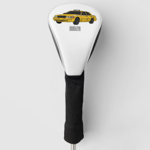 Taxi cartoon illustration golf head cover