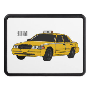 Taxi cartoon illustration hitch cover