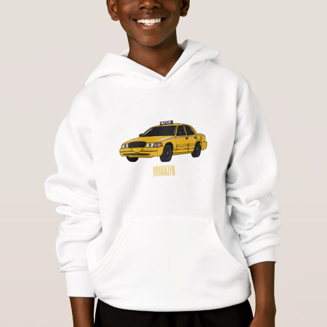 Taxi cartoon illustration hoodie (Front)