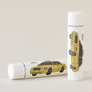 Taxi cartoon illustration lip balm