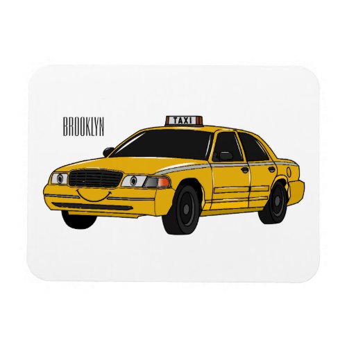 Taxi cartoon illustration magnet