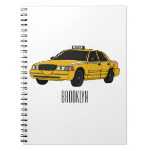 Taxi cartoon illustration notebook