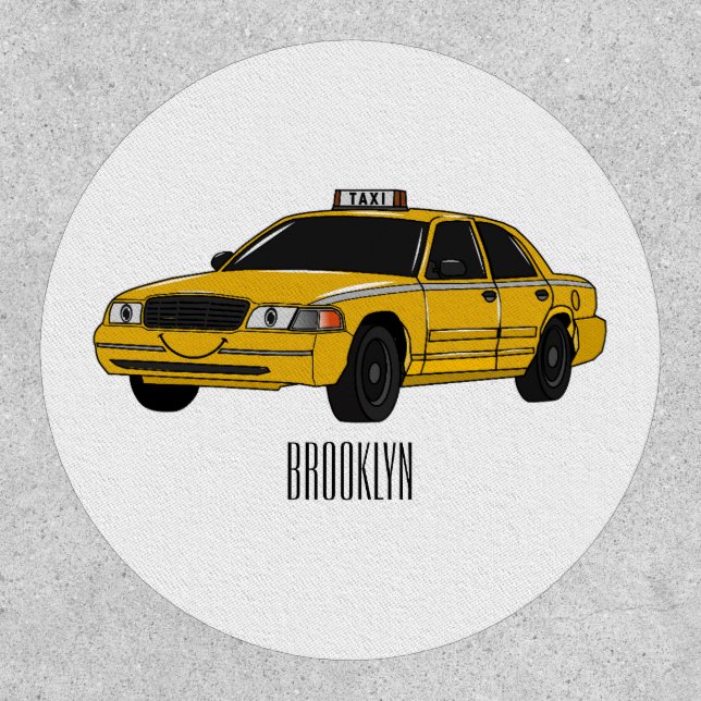 Taxi cartoon illustration patch (Front)