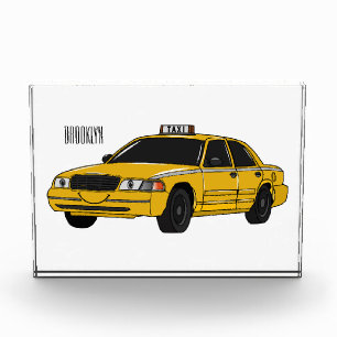 Taxi cartoon illustration photo block