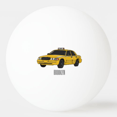 Taxi cartoon illustration ping pong ball