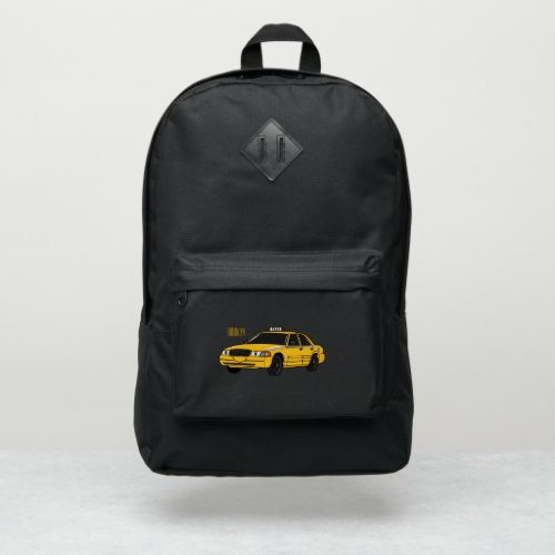 Taxi cartoon illustration port authority backpack