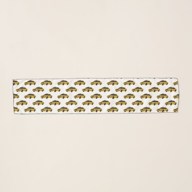 Taxi cartoon illustration scarf (Front (Horizontal))