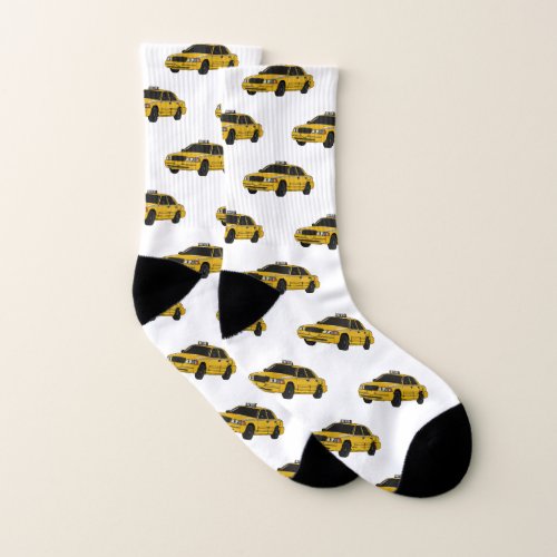 Taxi cartoon illustration socks