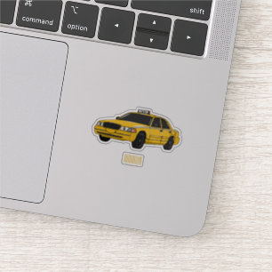 Taxi cartoon illustration sticker