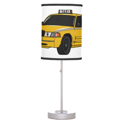 Taxi cartoon illustration table lamp