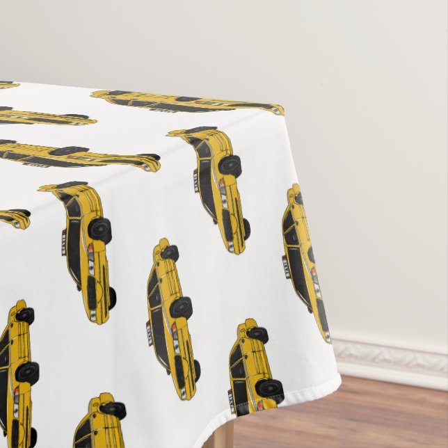 Taxi cartoon illustration tablecloth (In Situ)