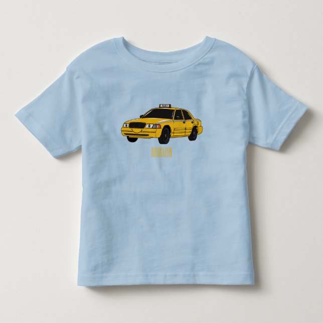Taxi cartoon illustration toddler t-shirt (Front)