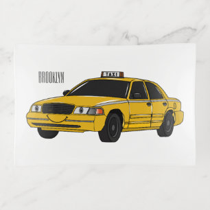 Taxi cartoon illustration trinket tray