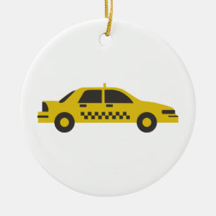 Taxi Ceramic Ornament