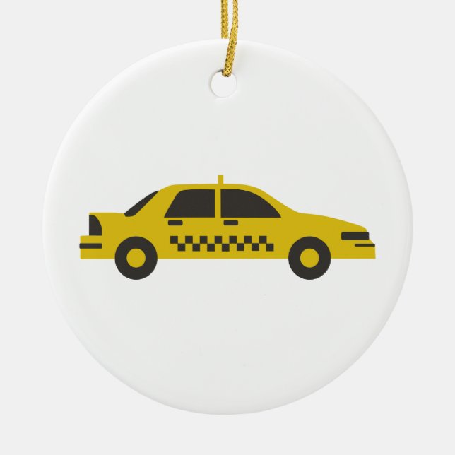Taxi Ceramic Ornament (Front)