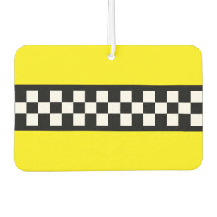 Taxi Check Stripe Pattern Air Freshener