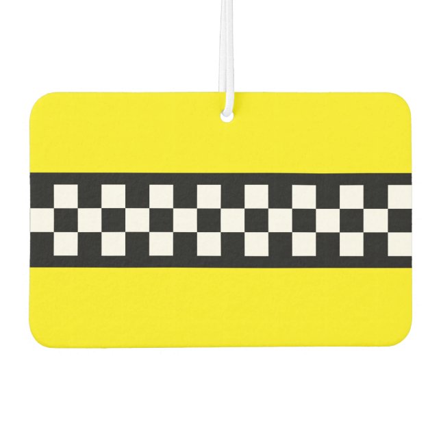 Taxi Check Stripe Pattern Air Freshener (Front)