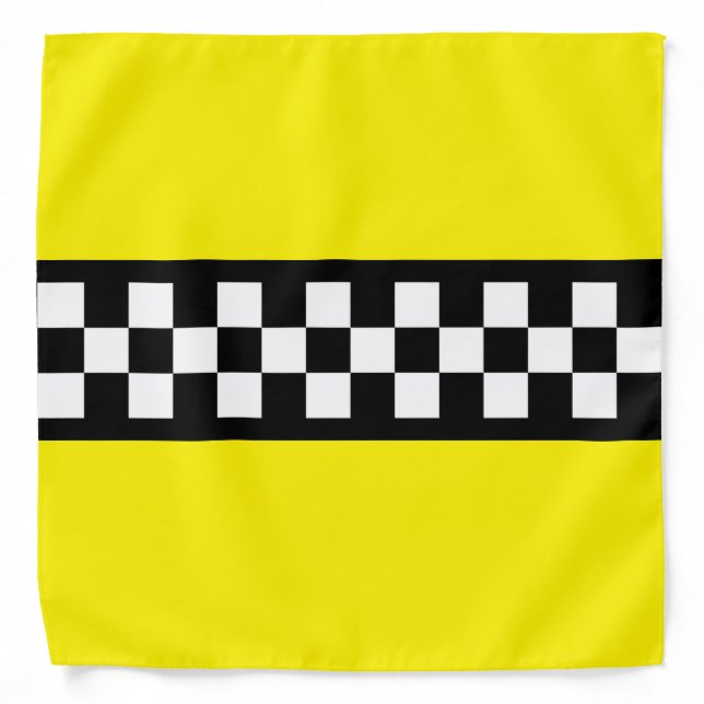 Taxi Check Stripe Pattern Bandana (Front)