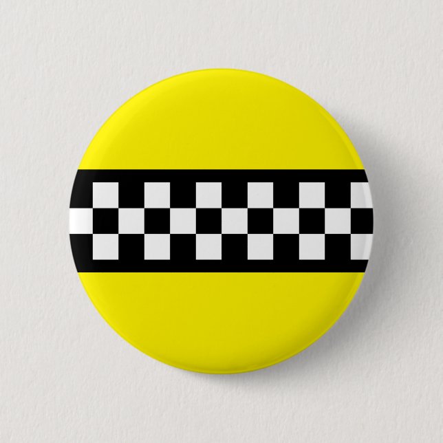 Taxi Check Stripe Pattern Button (Front)