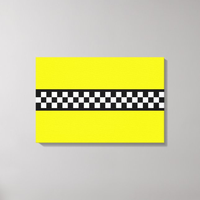 Taxi Check Stripe Pattern Canvas Print (Front)