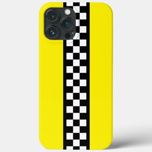 Taxi Check Stripe Pattern iPhone 13 Pro Max Case