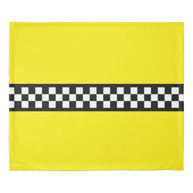 Taxi Check Stripe Pattern Duvet Cover (Front)