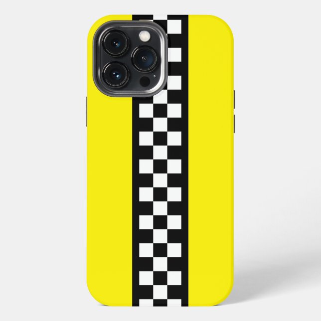 Taxi Check Stripe Pattern Iphone Case (Back)