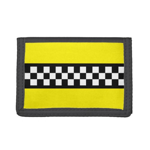 Taxi Check Stripe Pattern Trifold Wallet