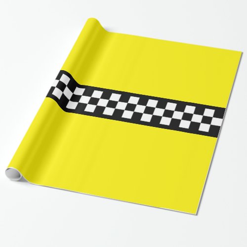 Taxi Check Stripe Pattern Wrapping Paper