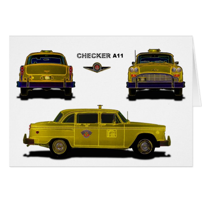 Taxi   Checker Greeting Cards