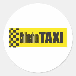 Taxi Chihuahua Classic Round Sticker