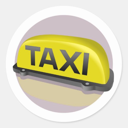 taxi classic round sticker