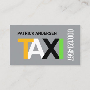 TAXI Colors Signage Driving Business Card