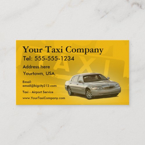 Taxi CUSTOMIZABLE Business Cards