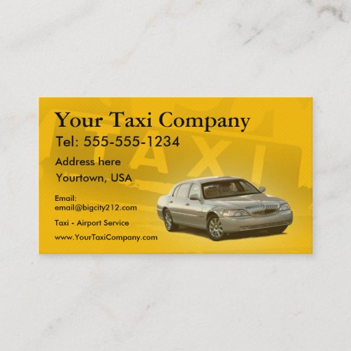 Customizable Taxi CUSTOMIZABLE Business Cards