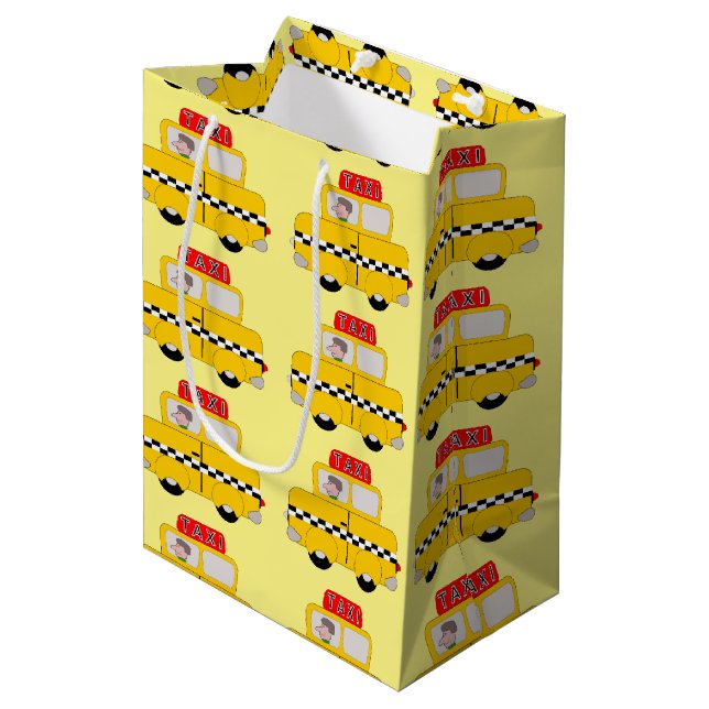 Taxi Design Medium Gift Bag (Front Angled)