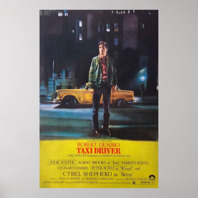 Taxi Driver 1976 Movie Art Poster (Front)