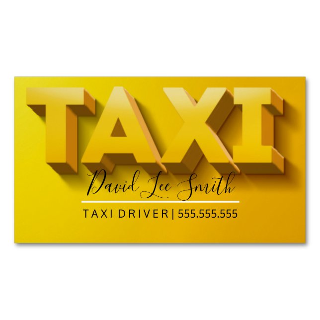 Taxi Driver / Cab Service Business Card Magnet (Front)