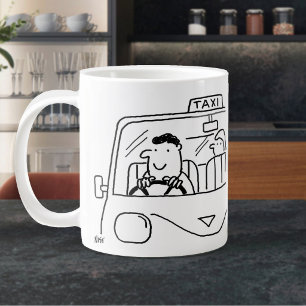 Taxi Driver Cartoon Giant Coffee Mug