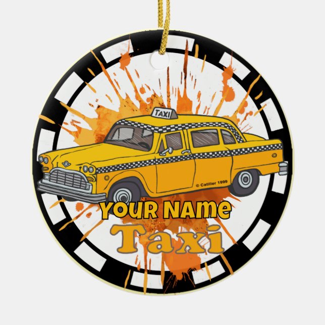 Taxi Driver Ceramic Ornament (Front)