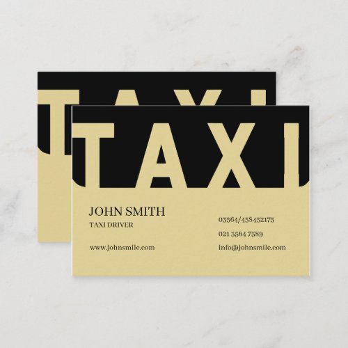 Taxi DriverChauffeur Light Yellow  Business Card