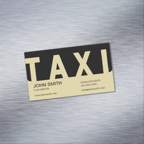 Taxi DriverChauffeur Light Yellow Business Card Magnet