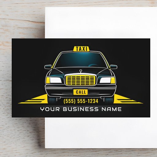 Customizable Taxi Driver Chauffeur Modern Business Card
