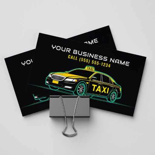 Customizable Taxi Driver Chauffeur Modern Business Card