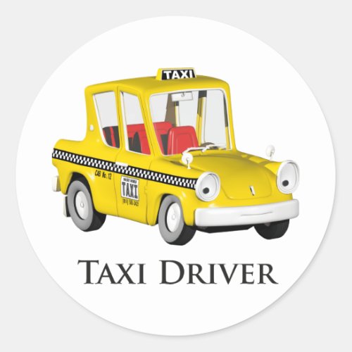 Taxi Driver Classic Round Sticker