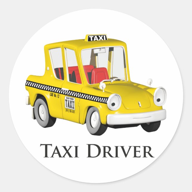Taxi Driver Classic Round Sticker (Front)
